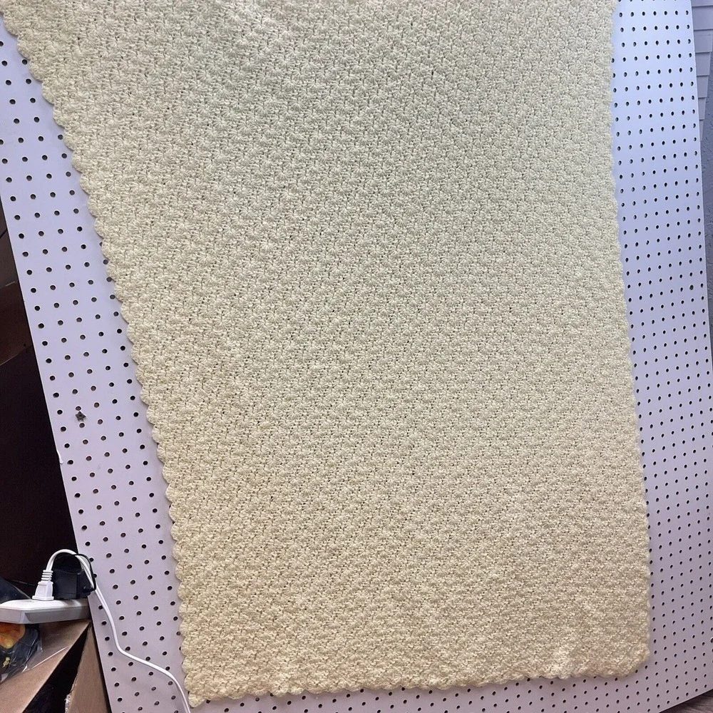 Homemade Crocheted Unisex Baby Blanket Afghan Solid Yellow (asymmetrical)